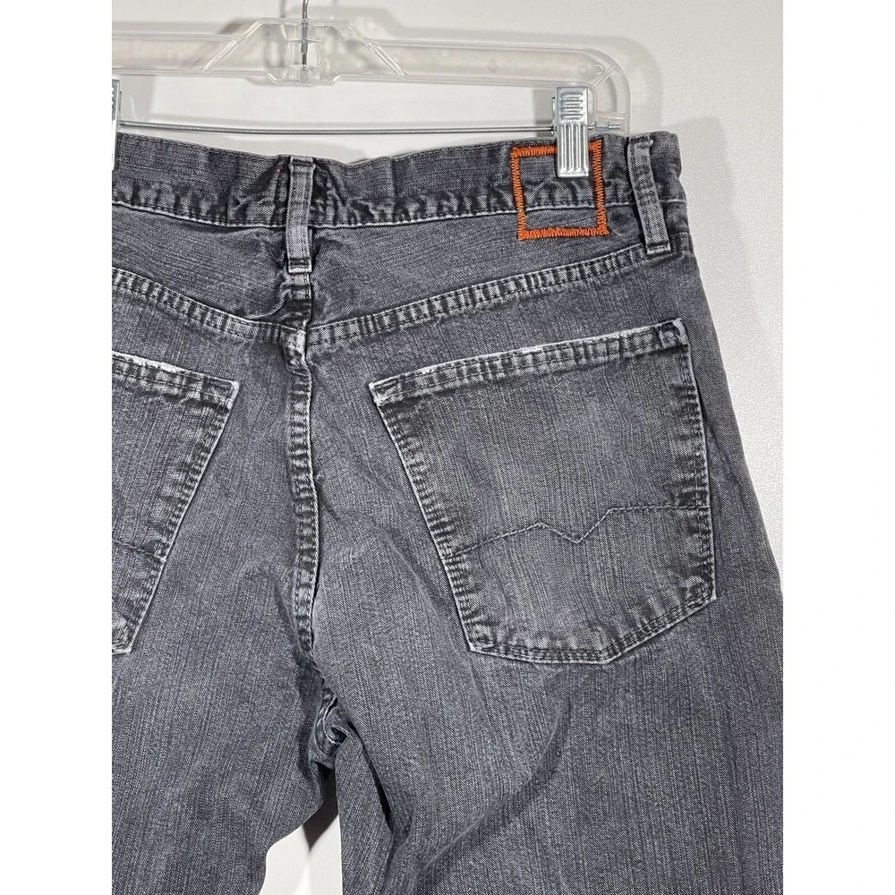 HUGO BOSS Orange Label Jeans HB1 Dark Gray Button Fly Straight Leg Denim 33x32